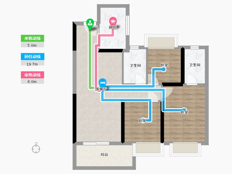 保利和光晨樾99平戶型動(dòng)靜線